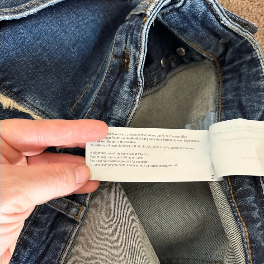 MAC Jeans Baggy Straight Size 12 / 42 Dark Wash Fringe - Picture 6 of 10